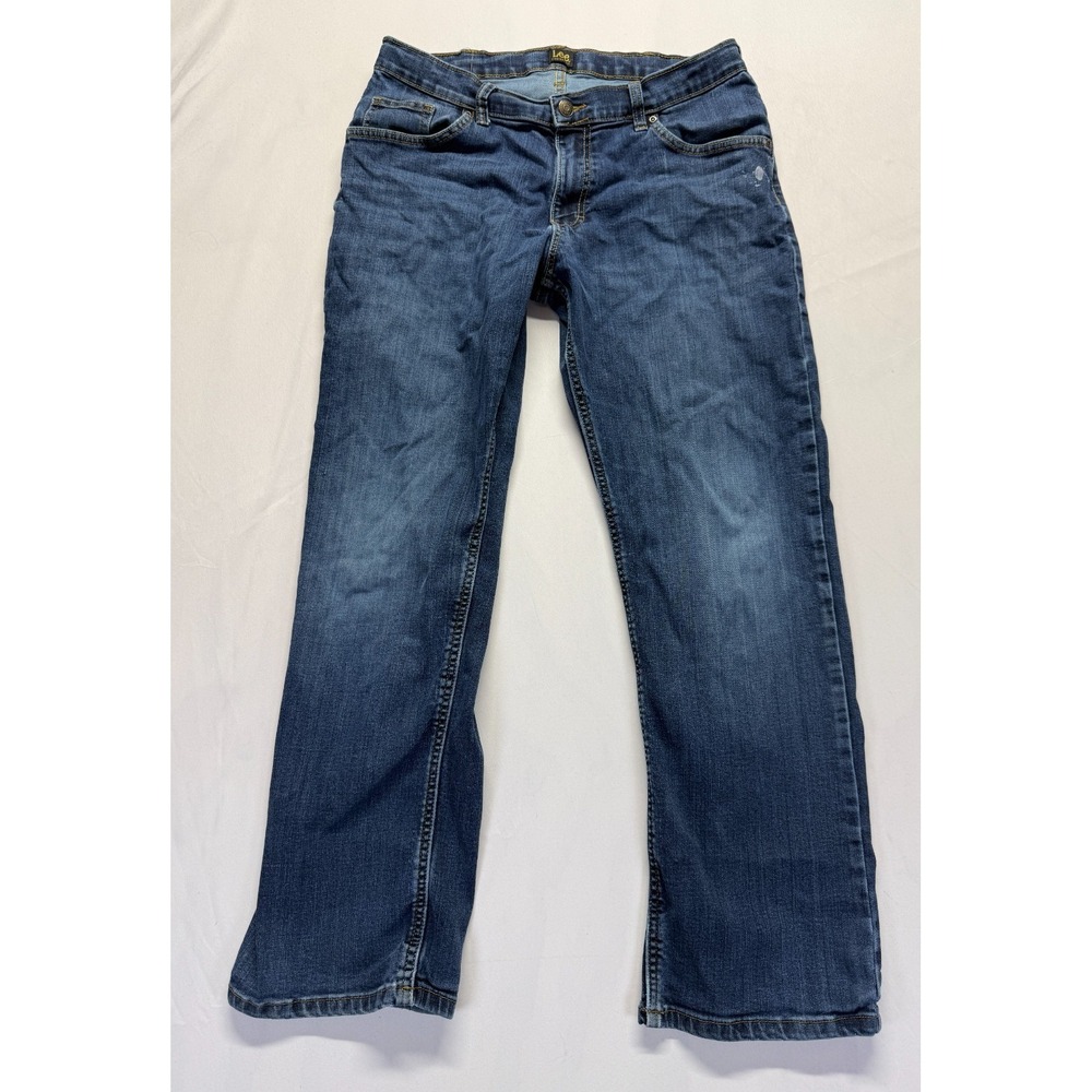 Lee Straight Fit Jeans Boys 18 Husky‎ Blue Denim Cotton Logo Straight leg Casual